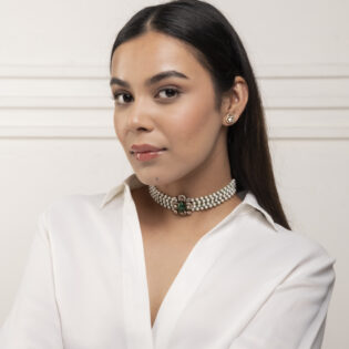 Emerald & Polki Chic Choker