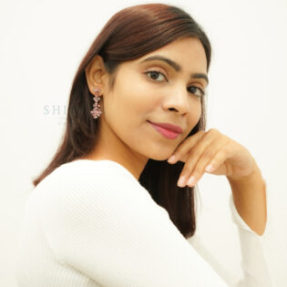 Spinel Earrings - Orangish Red - Image 2
