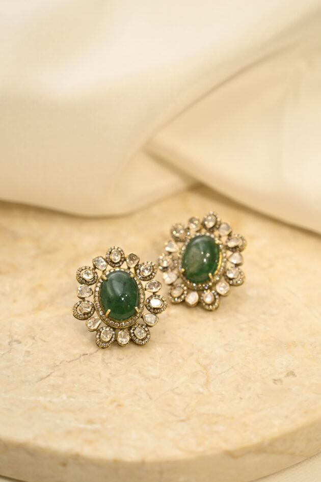 Emerald Polki Studs - Image 9