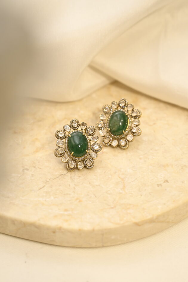 Emerald Polki Studs - Image 10