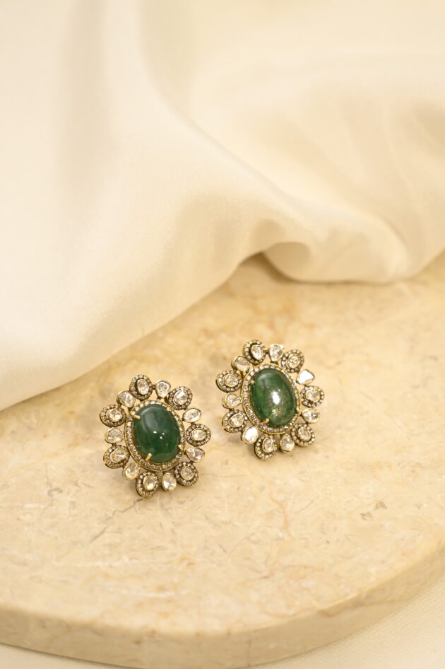 Emerald Polki Studs - Image 4