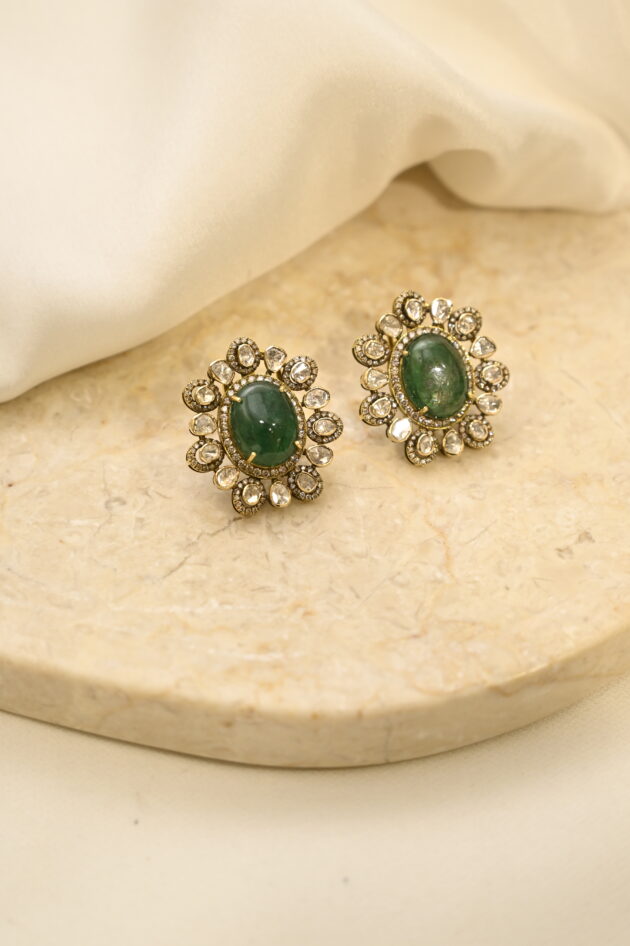 Emerald Polki Studs - Image 6
