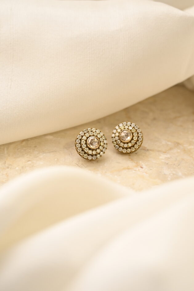 Brown Rosecut and Diamond Studs - Image 7