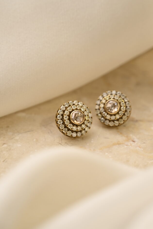 Brown Rosecut and Diamond Studs - Image 6