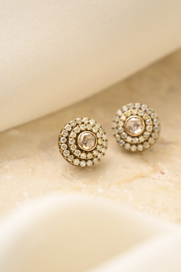Brown Rosecut and Diamond Studs - Image 8