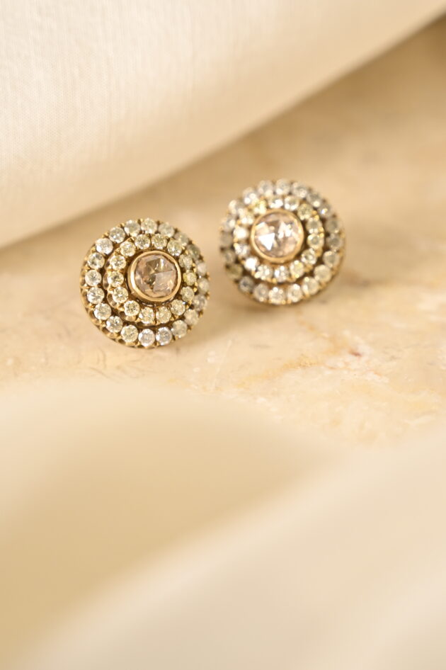 Brown Rosecut and Diamond Studs - Image 5