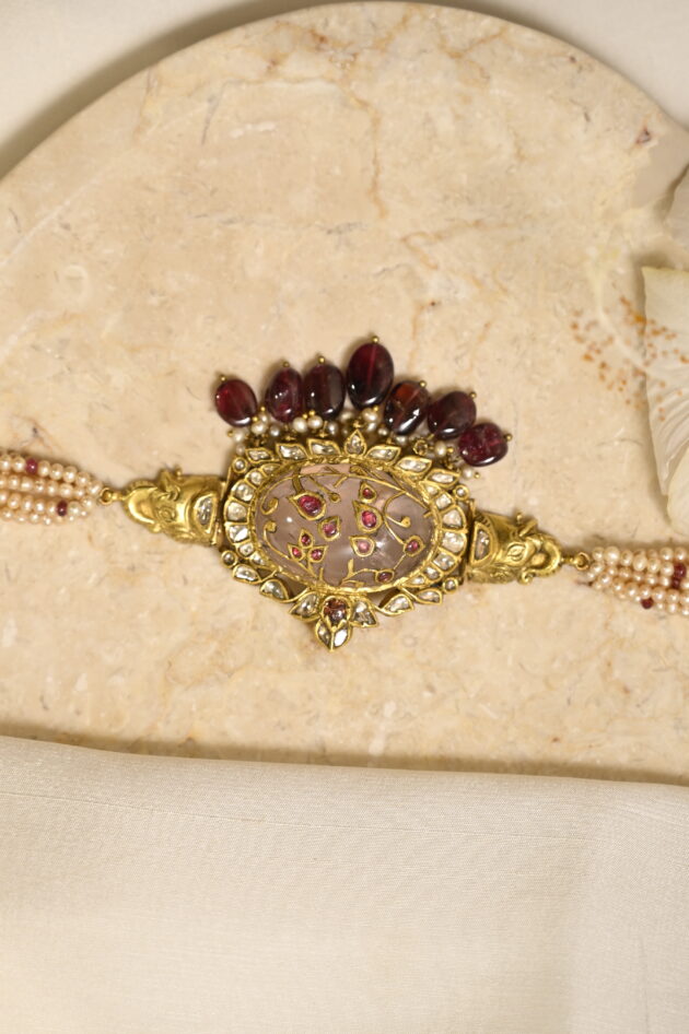 Rosequartz & Nakshi Elephant Chic Choker - Image 3