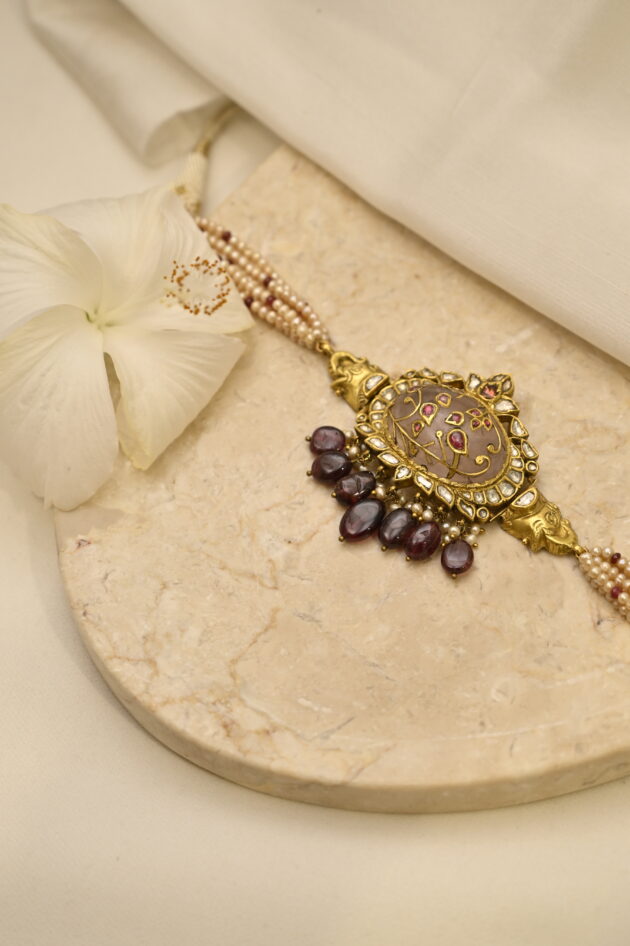 Rosequartz & Nakshi Elephant Chic Choker - Image 2