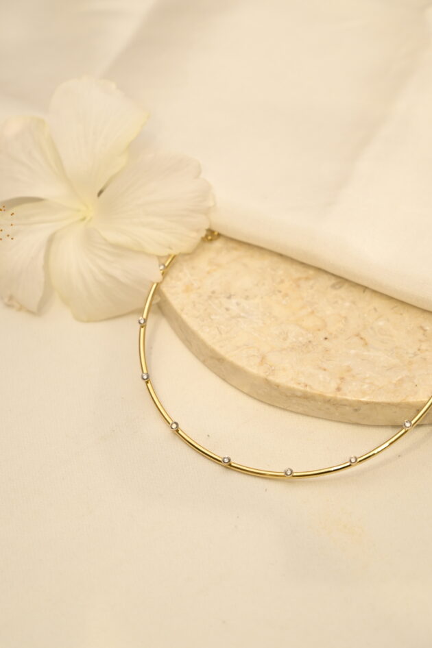 Diamond & Gold Dainty Hasli - Image 3