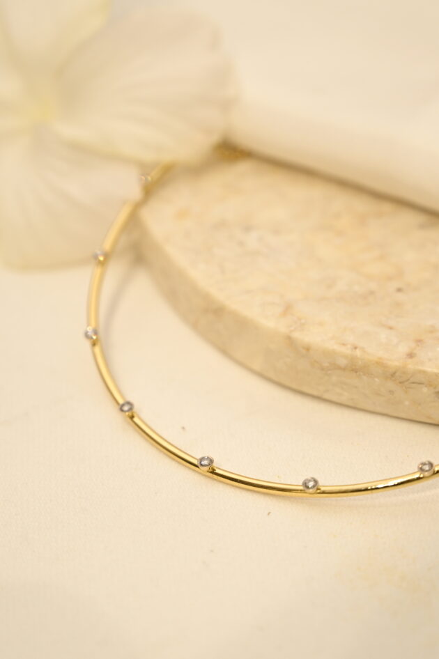 Diamond & Gold Dainty Hasli - Image 2