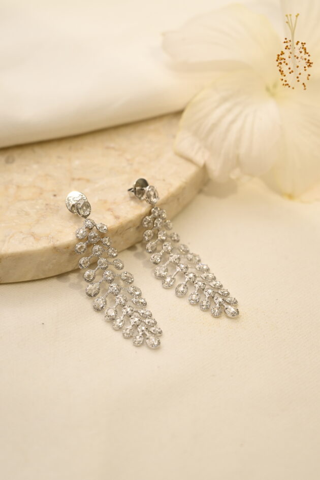 Rosecut & Diamond Long Earrings - Image 4