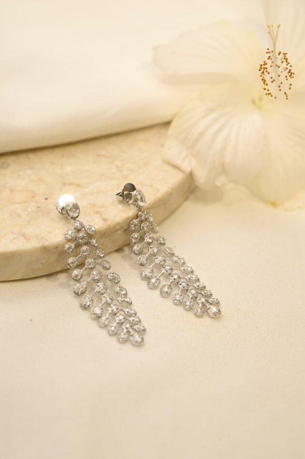 Rosecut & Diamond Long Earrings - Image 2