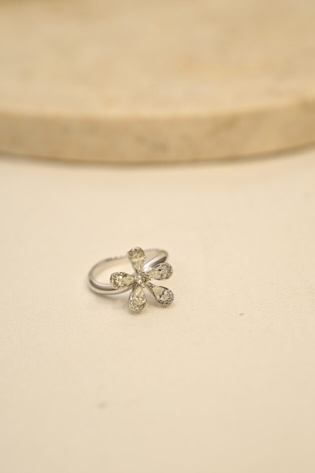 Diamond 2 Layer Flower Ring - Image 4