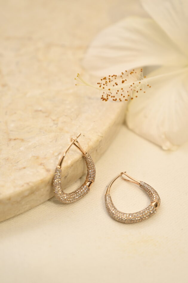 Diamond thick Large Hoops - Image 4