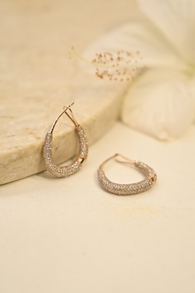 Diamond thick Large Hoops