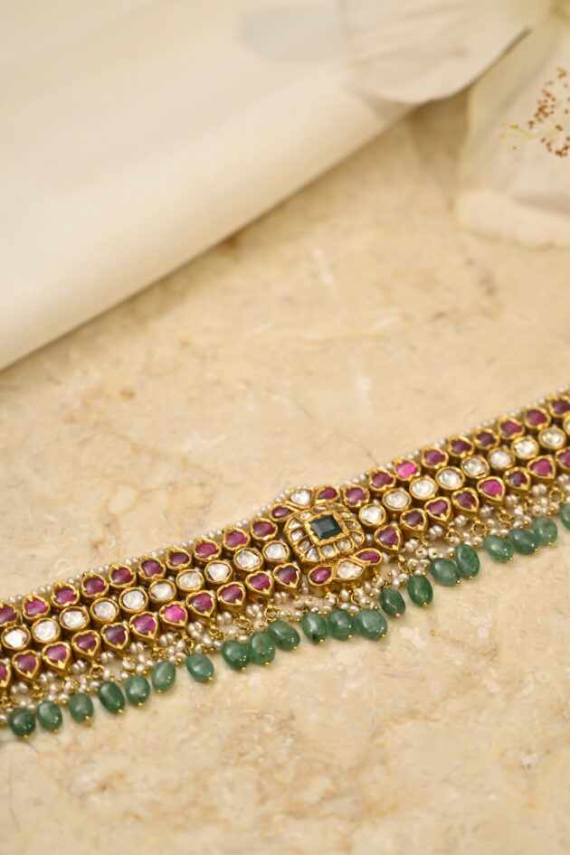 Ruby & Emerald Small Jadau Choker - Image 3