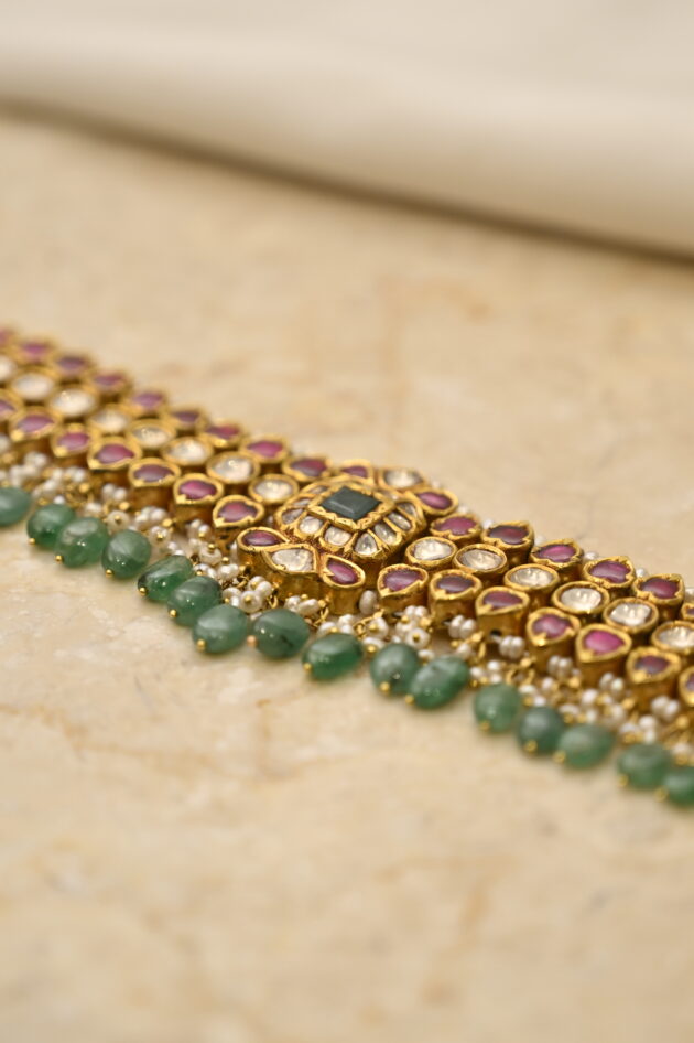 Ruby & Emerald Small Jadau Choker - Image 2