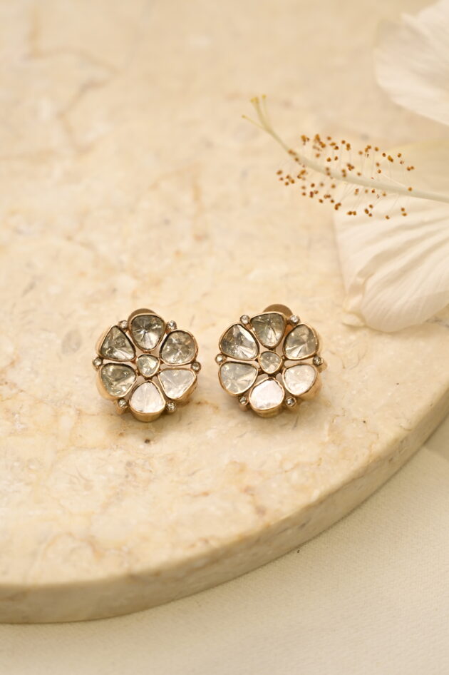 Polki & Rosecut Flower Studs