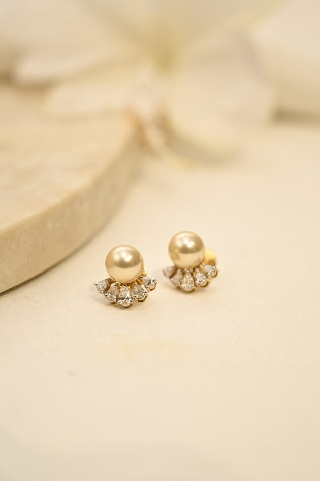 Diamond & Pearl Earrings - Image 3