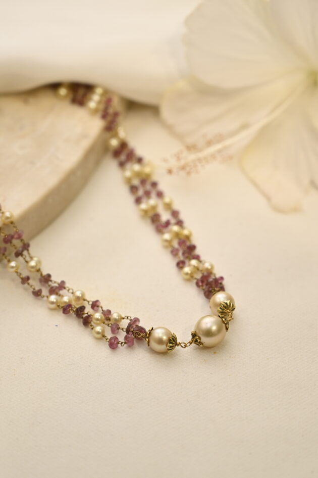 Tourmaline & Pearl Short Mala