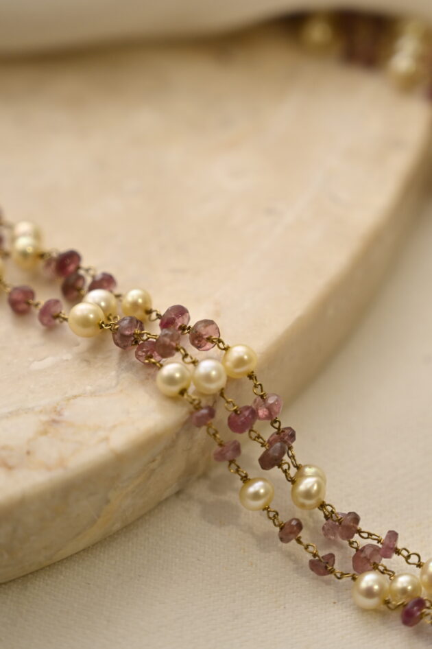 Tourmaline & Pearl Short Mala - Image 3