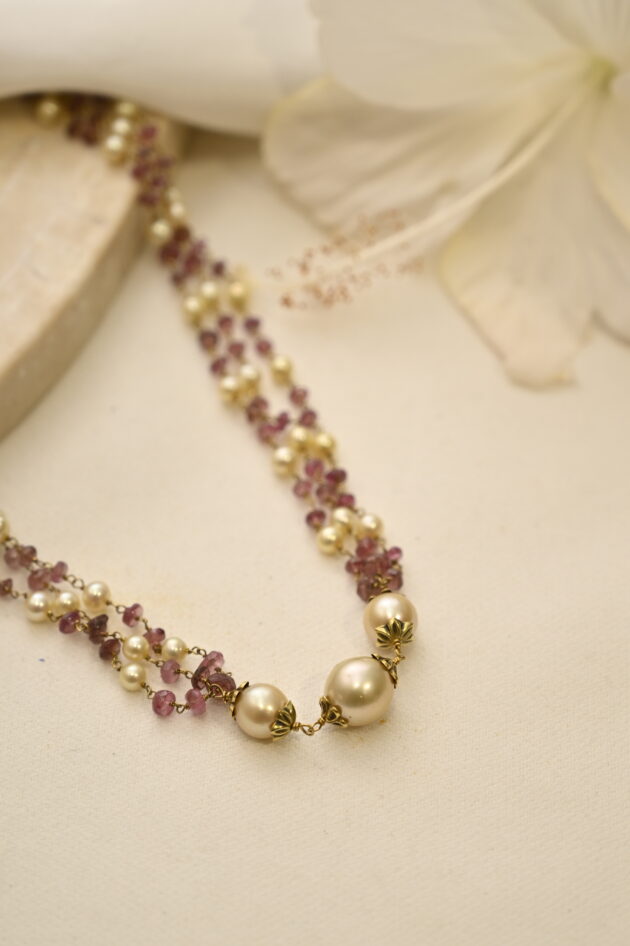 Tourmaline & Pearl Short Mala - Image 4