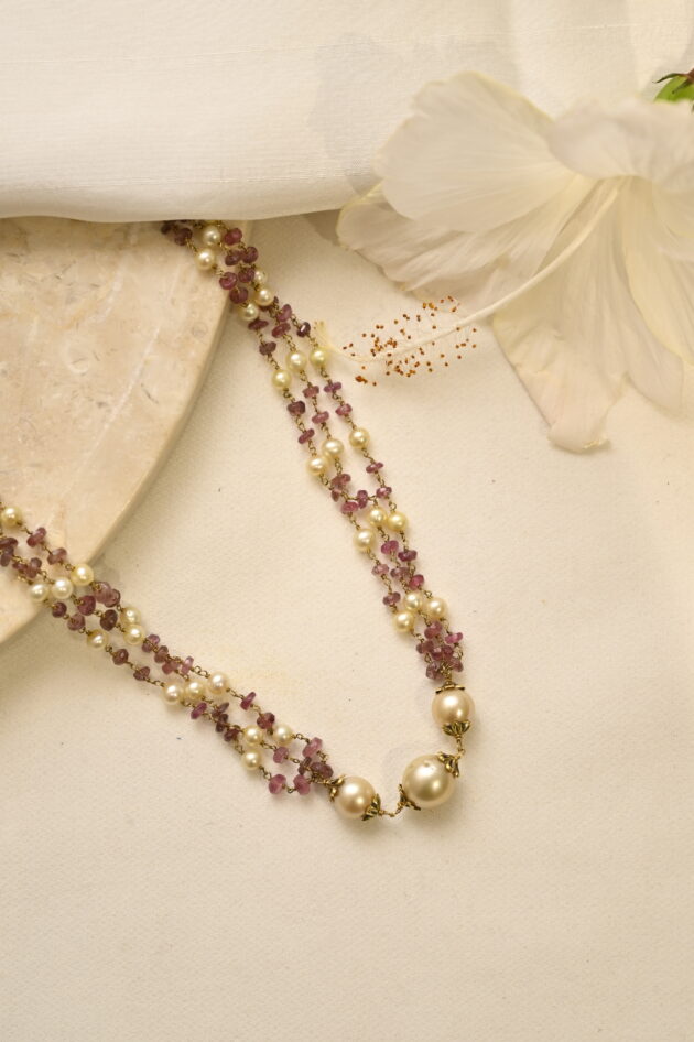 Tourmaline & Pearl Short Mala - Image 2
