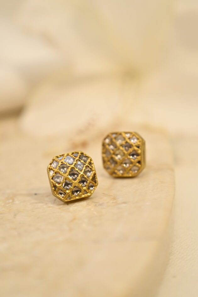 Mughal Motif Jadau Polki Studs