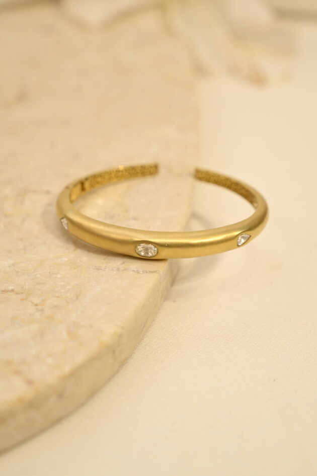 Gold & Rosecut Cuff  Bracelet - Image 2