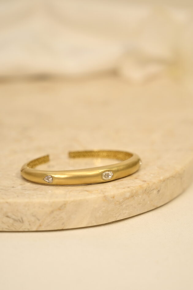 Gold & Rosecut Cuff  Bracelet - Image 3