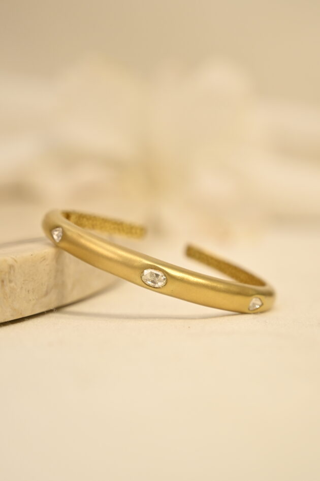 Gold & Rosecut Cuff  Bracelet