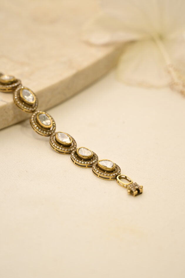 Polki Ovalish Tennis Bracelet - Image 3