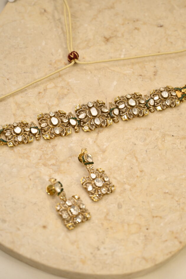 Parrot Polki Choker / Bracelet with Earrings - Image 6