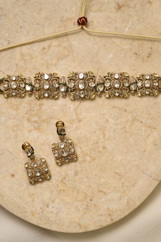 Parrot Polki Choker / Bracelet with Earrings - Image 5