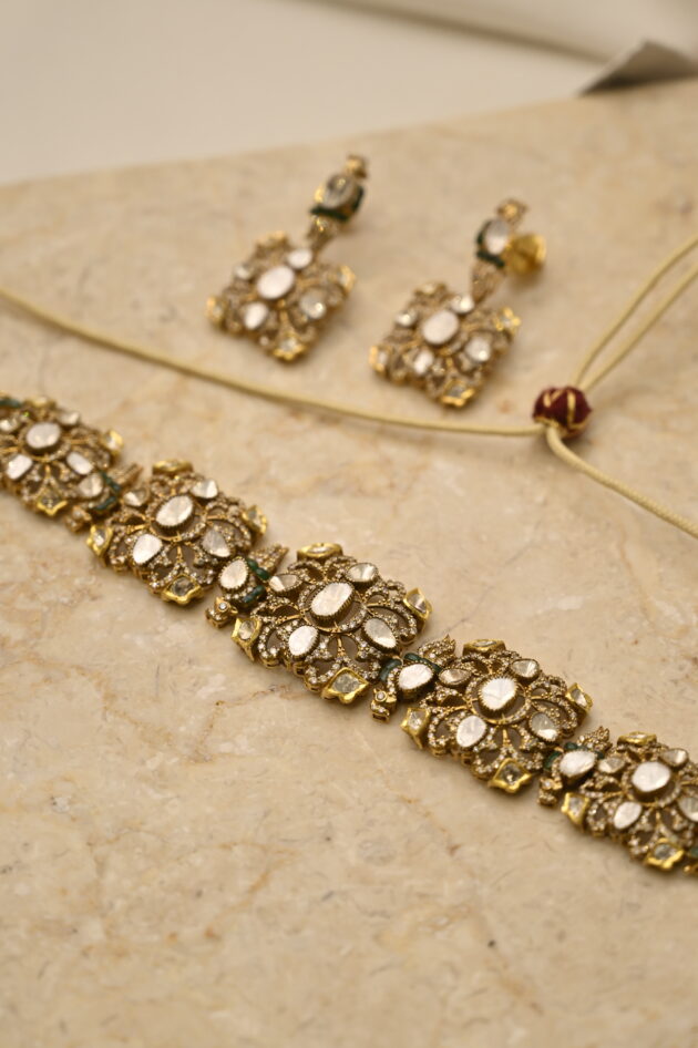Parrot Polki Choker / Bracelet with Earrings - Image 4