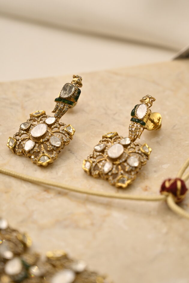 Parrot Polki Choker / Bracelet with Earrings - Image 3