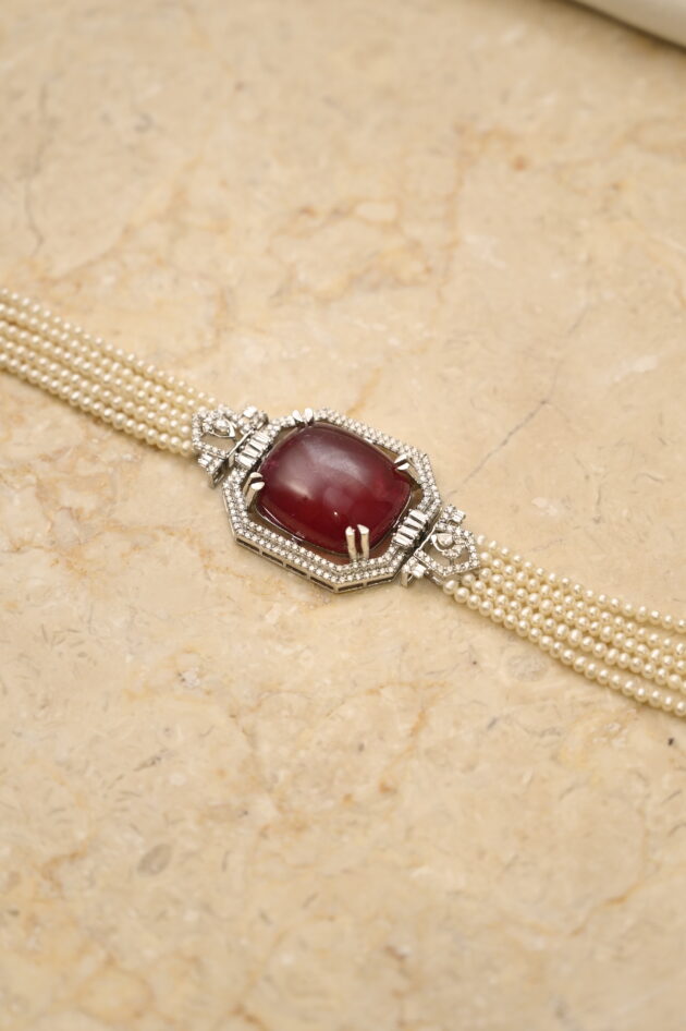 Tourmaline with Diamonds & Pearls Chic Choker