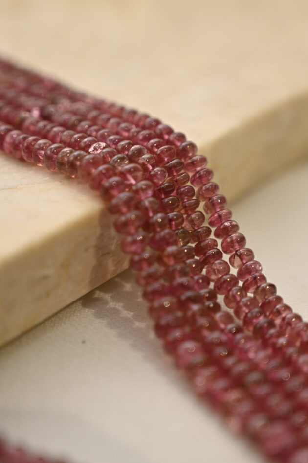 Tri Big Polki Pendant With Tourmaline Beads - Image 3