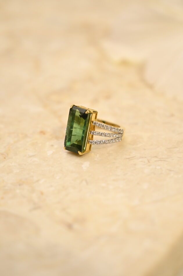 Verdelite Diamond Ring - Image 2