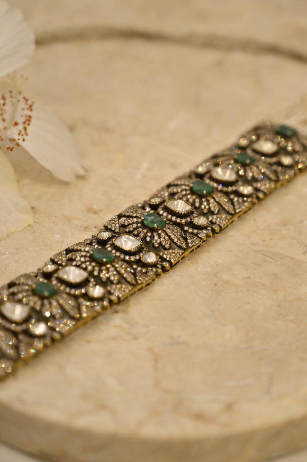 Polki & Emerald Victorian Chic Choker - Image 6