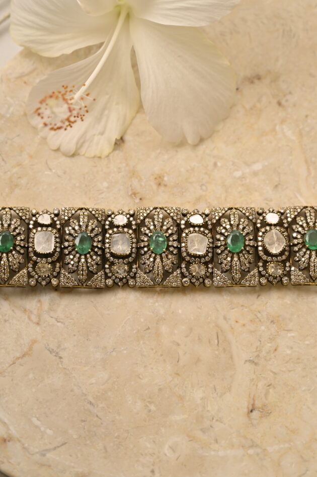 Polki & Emerald Victorian Chic Choker - Image 5