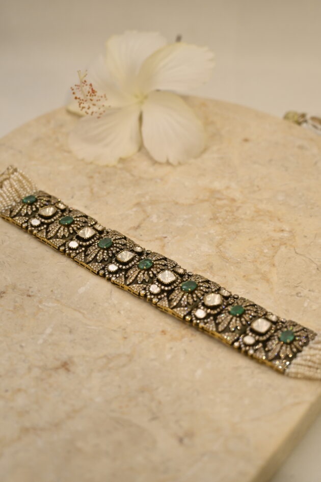 Polki & Emerald Victorian Chic Choker - Image 2