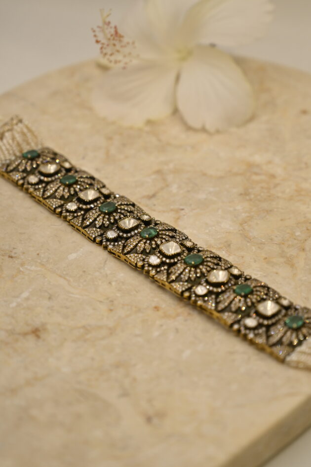 Polki & Emerald Victorian Chic Choker - Image 4