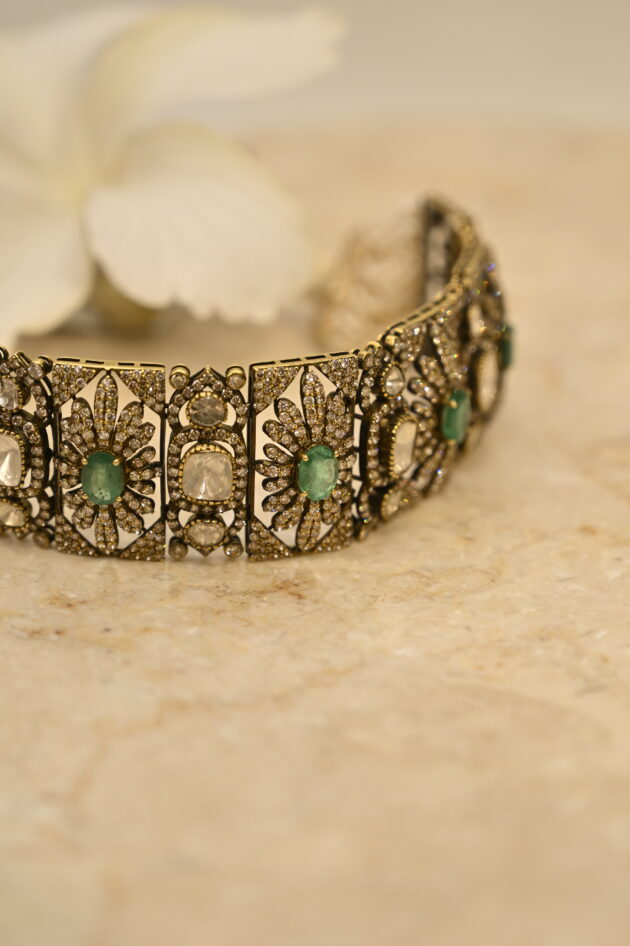 Polki & Emerald Victorian Chic Choker - Image 3