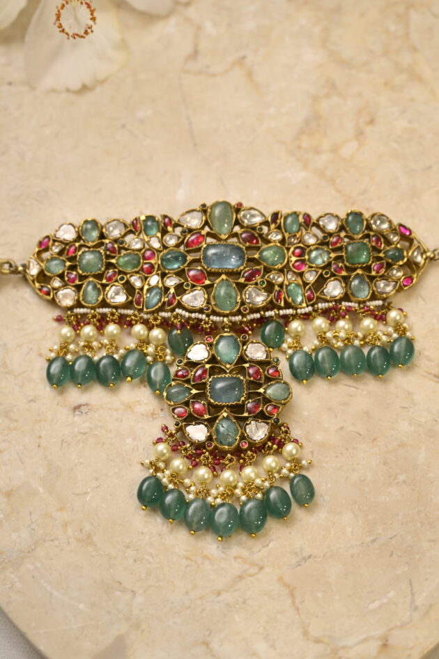 Antique Jadau Gemstone Necklace