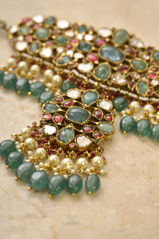 Antique Jadau Gemstone Necklace - Image 2