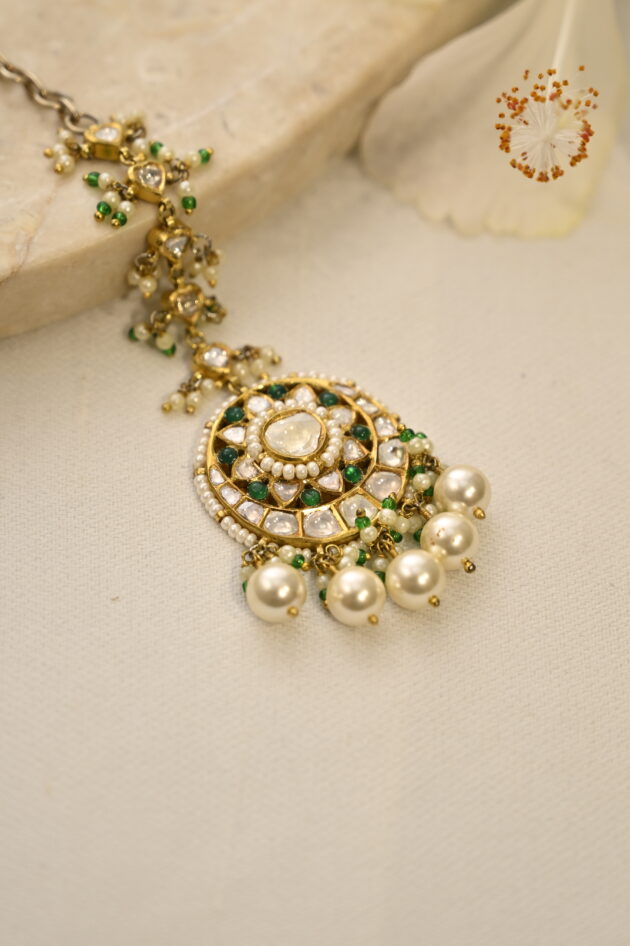 Polki & Emerald Jadau Tikka