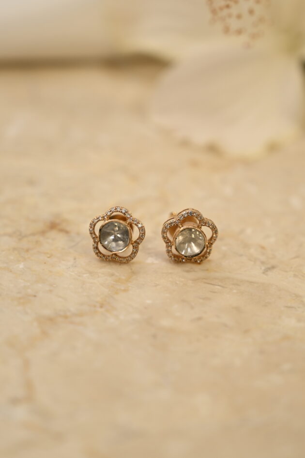 Polki Flower Small Studs - Image 2