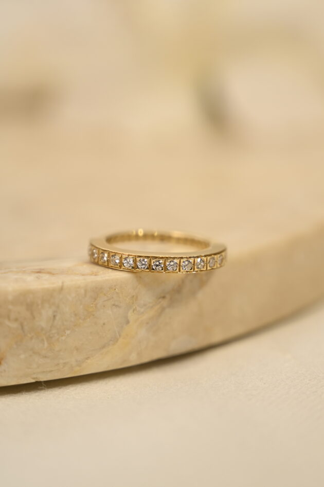 Squarish Round Diamond Band Ring