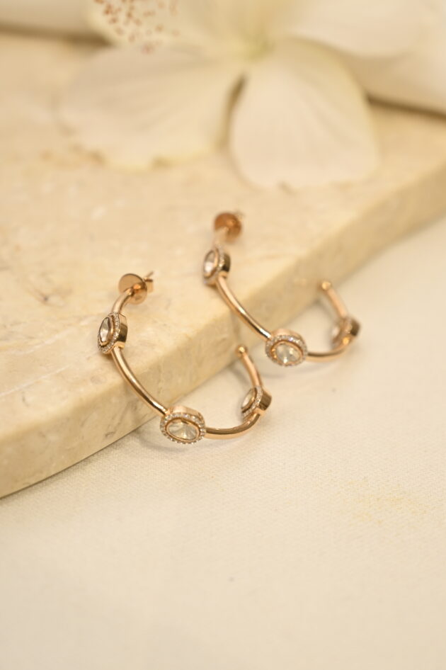 Polki and Diamond Hoops